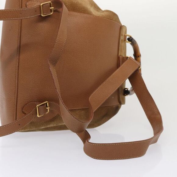 Gucci Bamboo Brown Suede Backpack Bag (Pre-Owned) - Picture 12 of 16